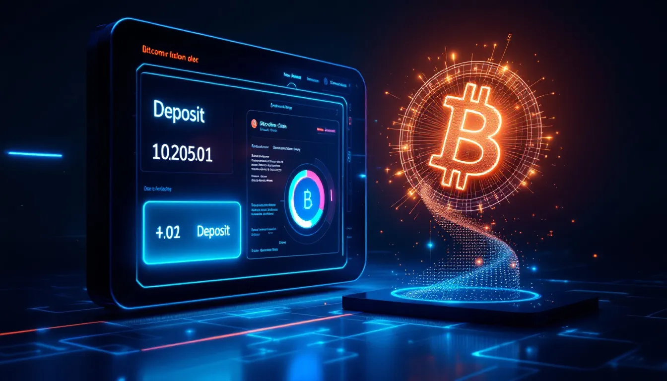 Visual representation of the process of making a casino deposit using a Bitcoin wallet.
