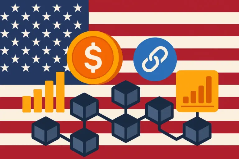 US government publishes GDP and economic data on-chain via Chainlink and Pyth, integrating blockchain with public statistics.