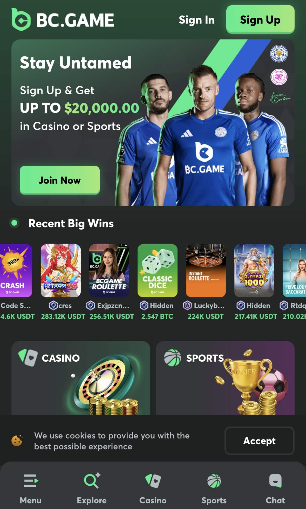 BC.Game Casino Experience