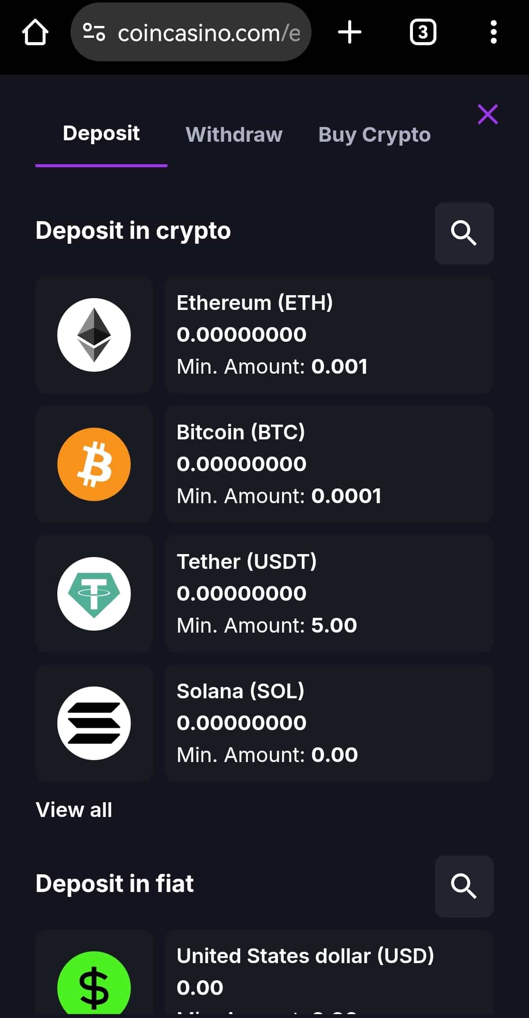 coincasino deposit