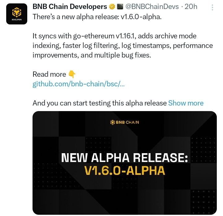 BNB tweet