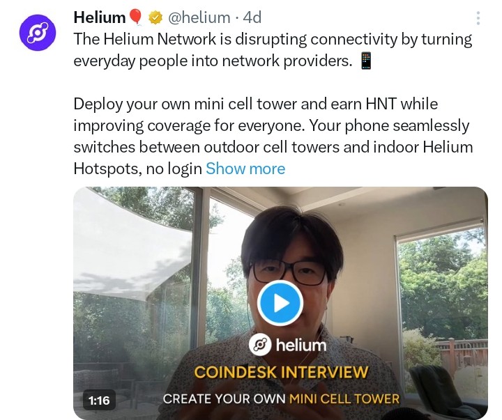 Helium tweet