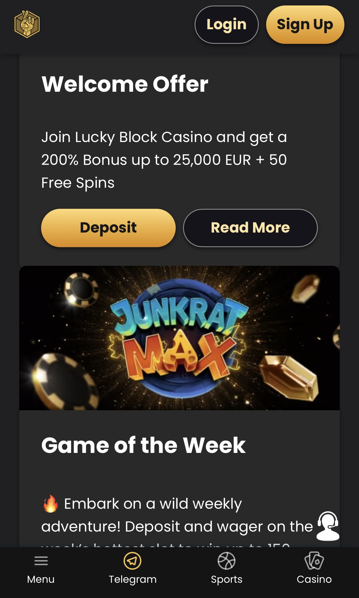 claim Lucky Block welcome bonus