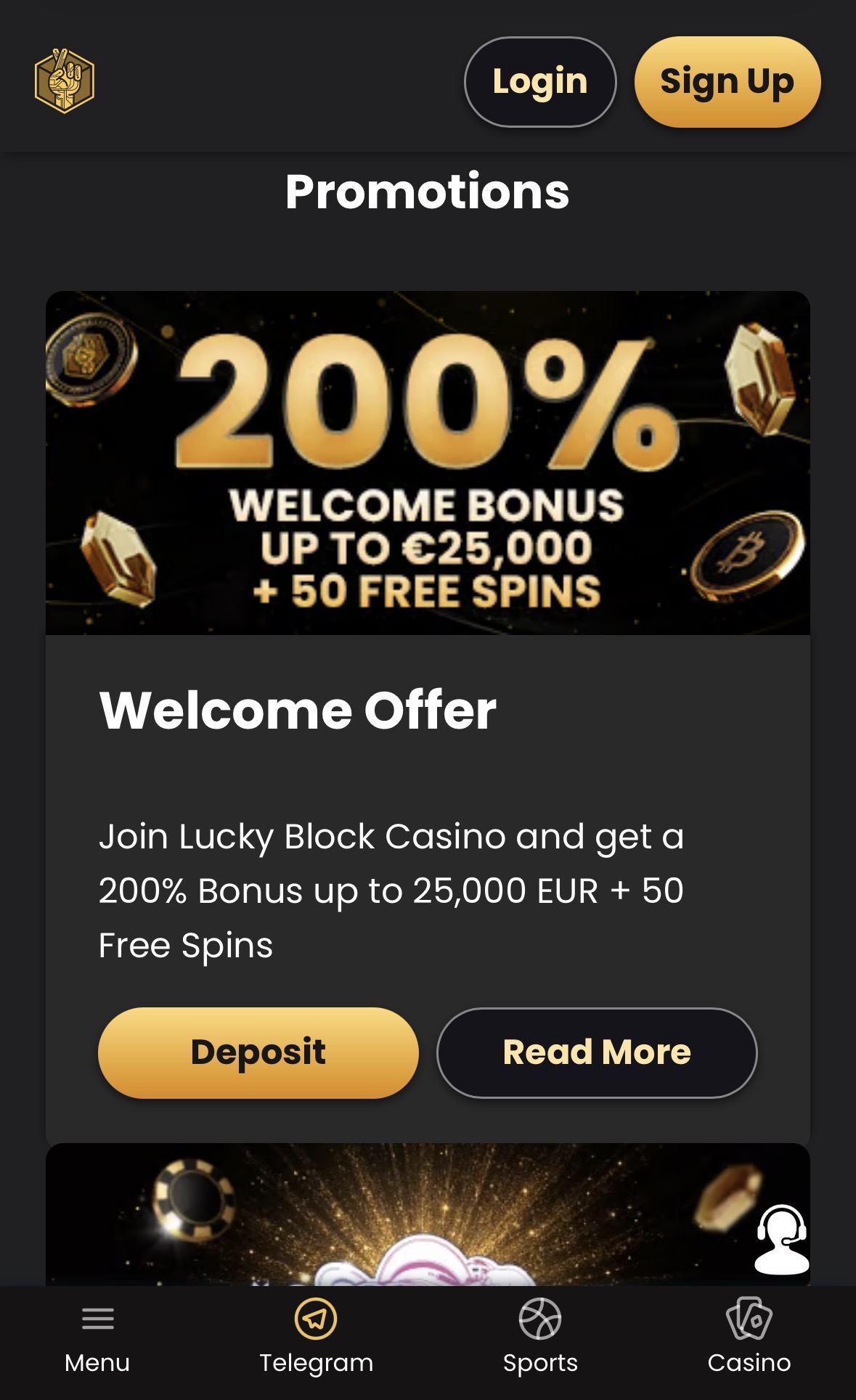 lucky block welcome bonus
