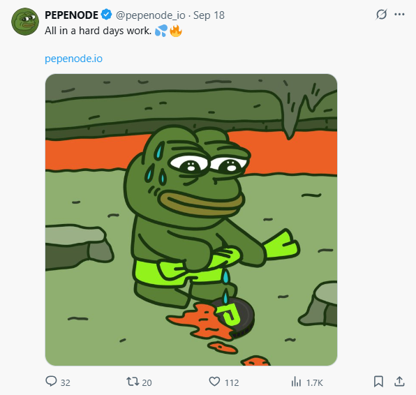 Pepenode tweet