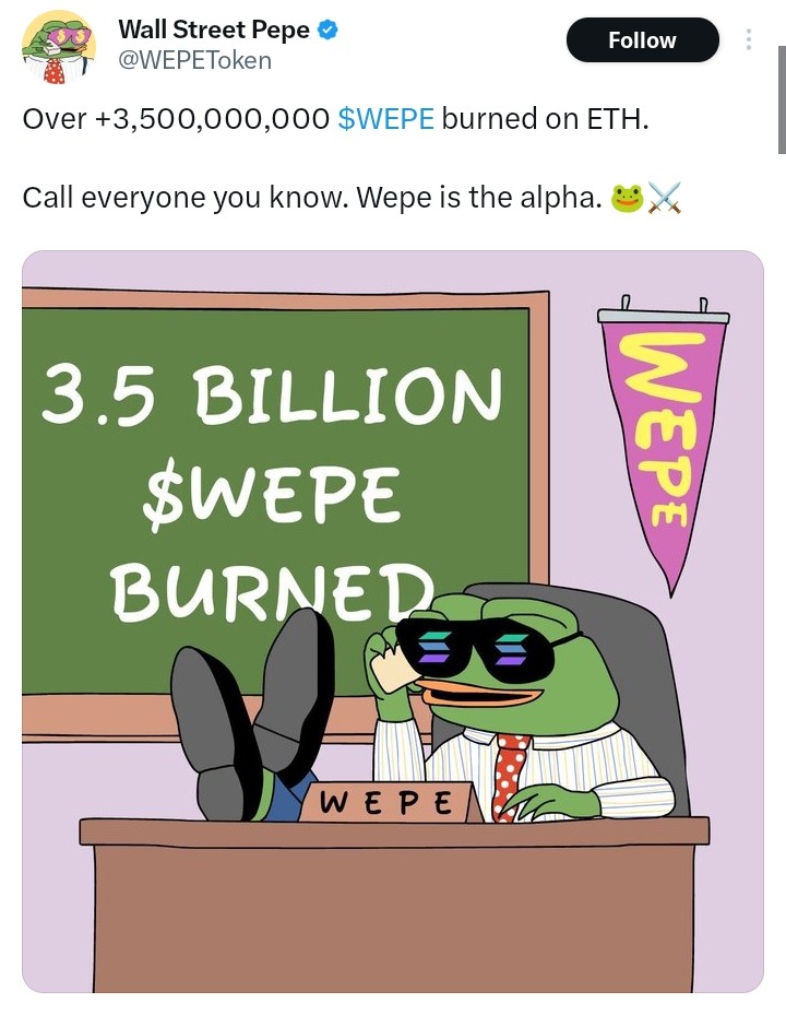 Wall Street Pepe tweet