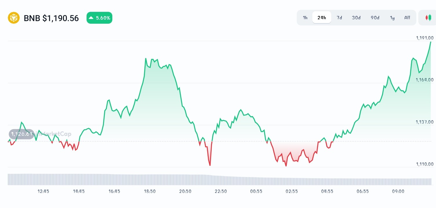 BNB price chart