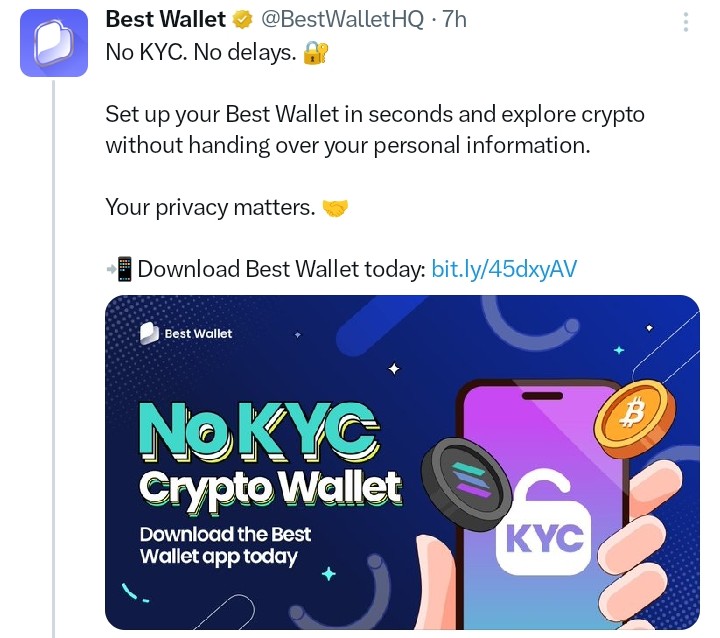 Best Wallet tweet