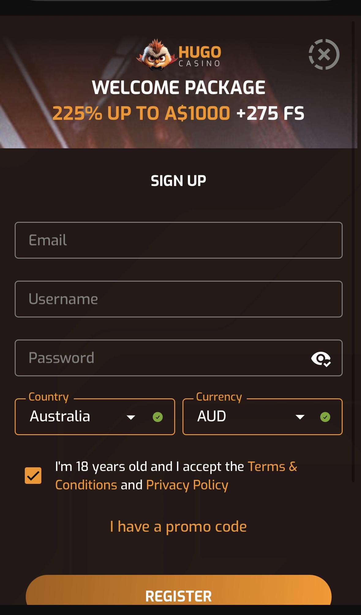 registration form