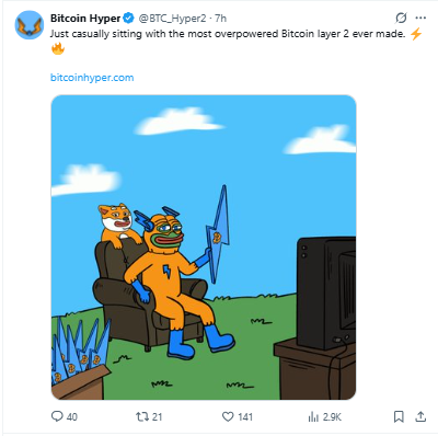 Bitcoin Hyper tweet