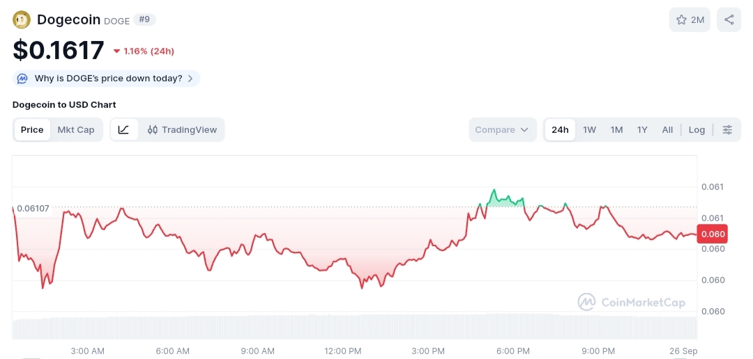 Dogecoin price chart