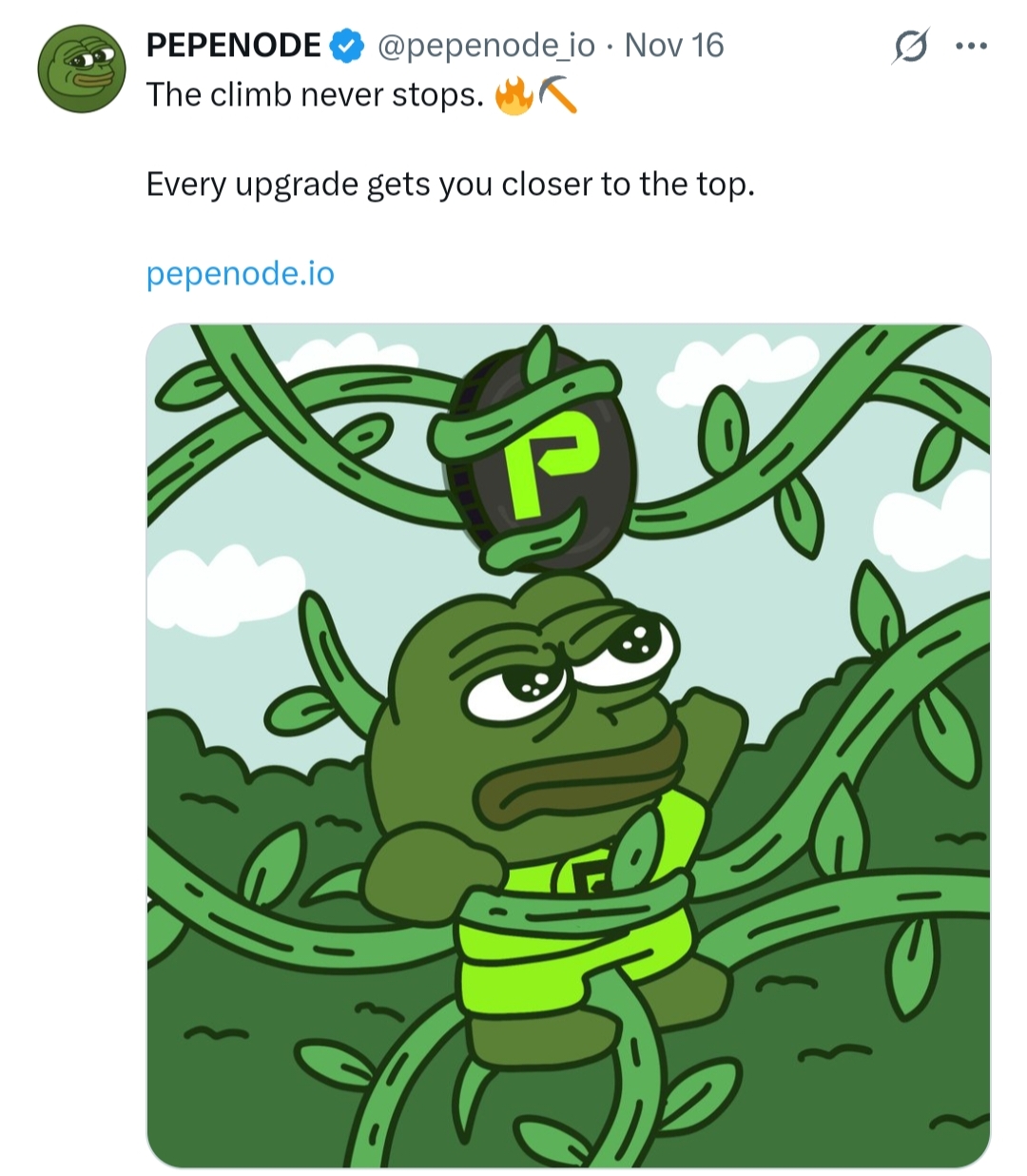 Pepenode tweet 