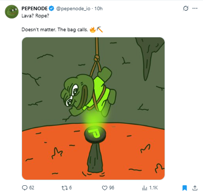 Pepenode tweet