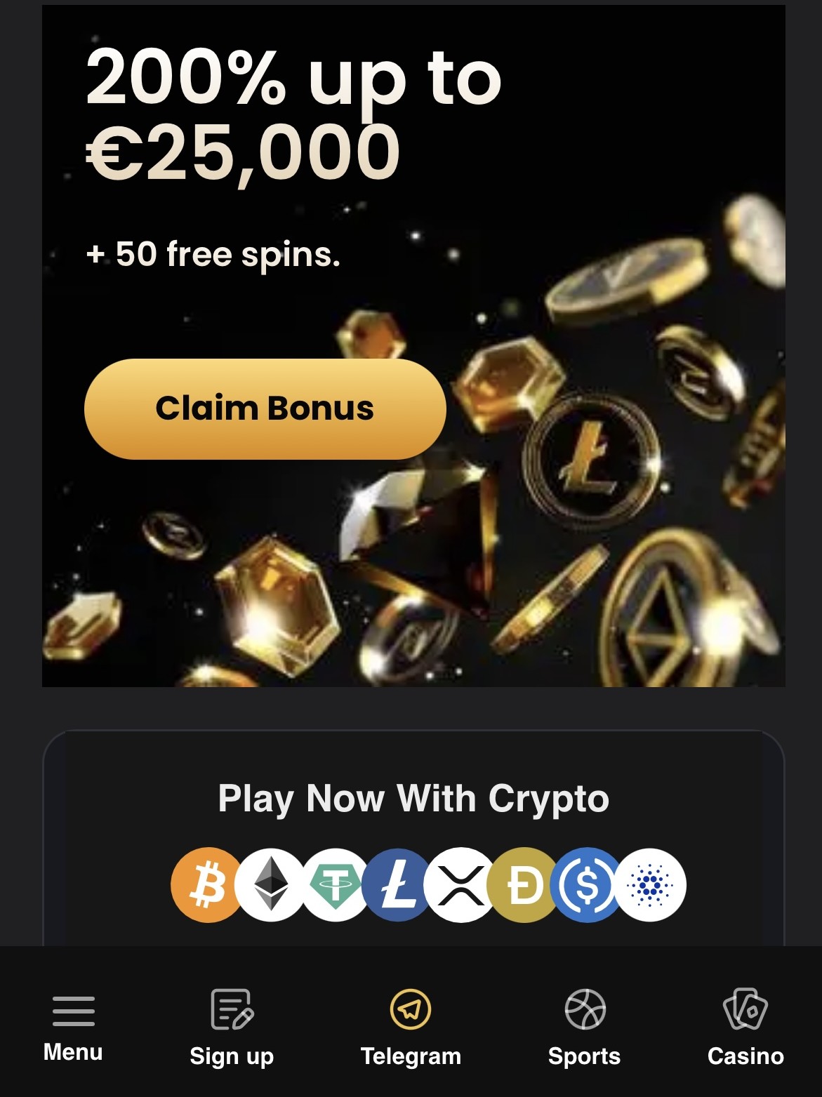 Welcome Bonus at Crypto Casinos