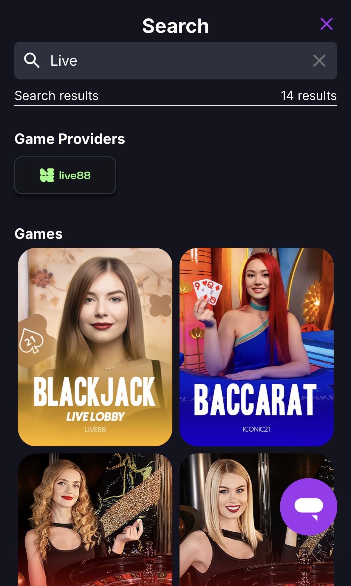 coin casino live casino games mobile screenshot