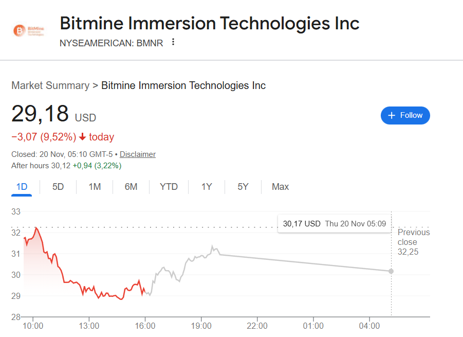 BitMine share price