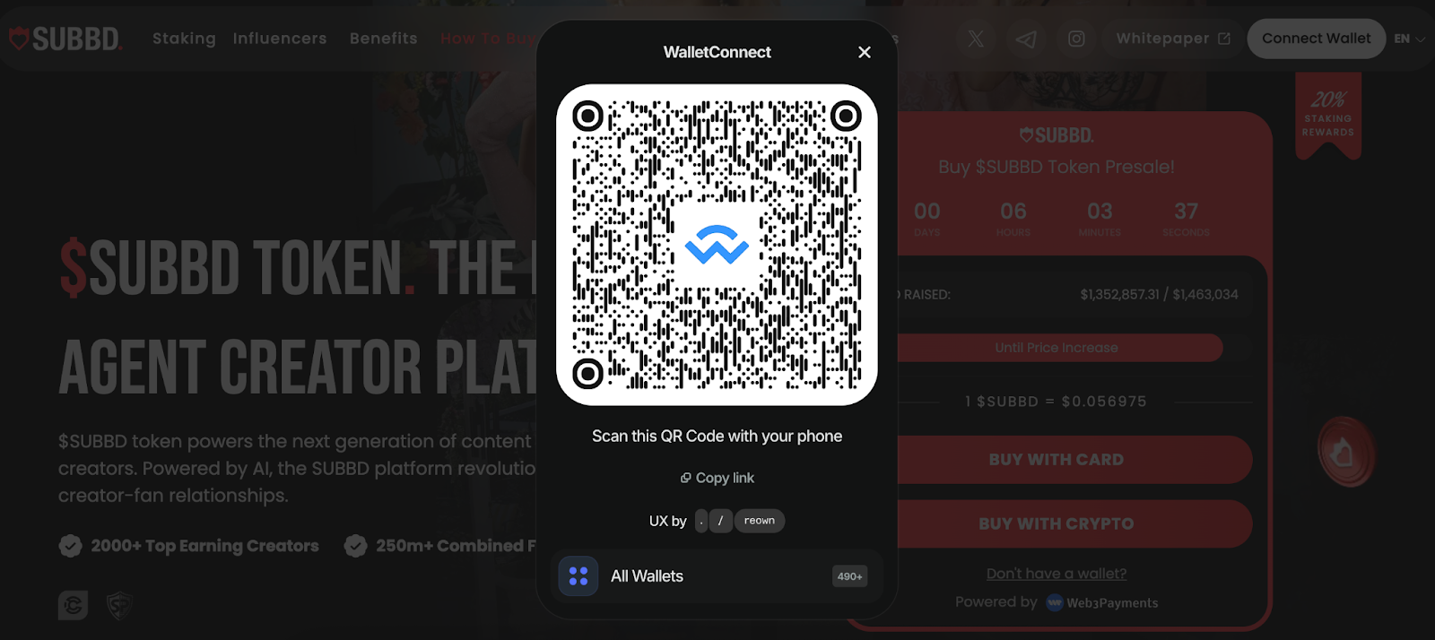 SUBBD connect to presale website