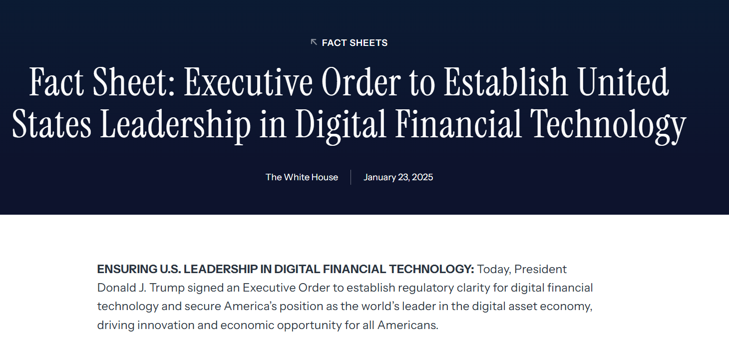 Trump executive order to create White House crypto working group