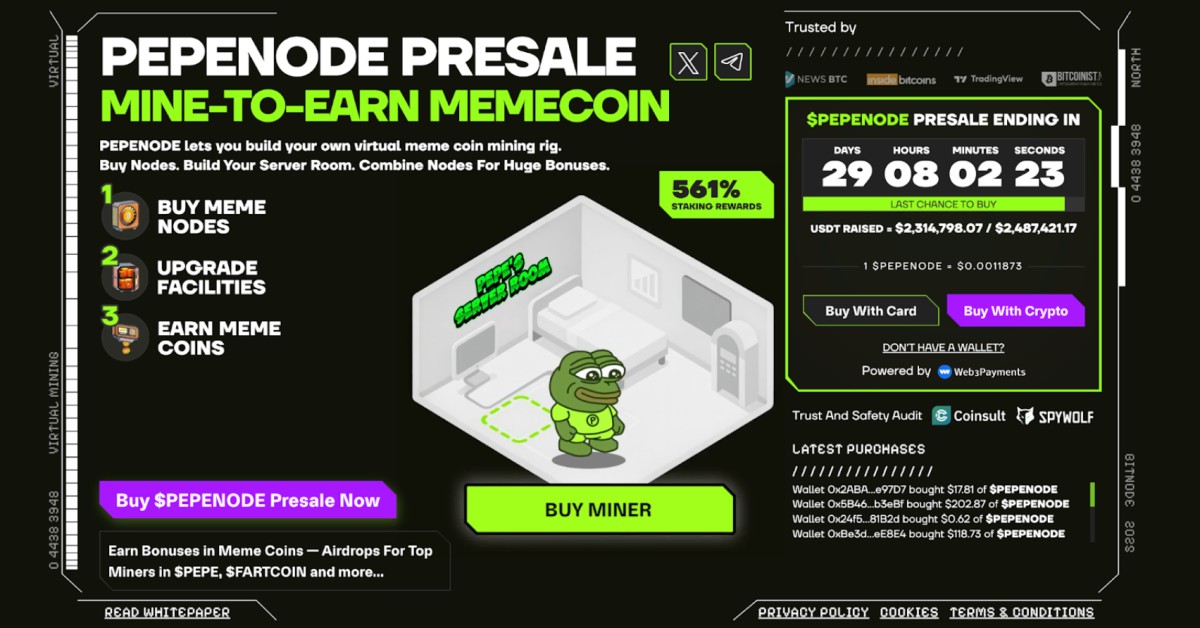 PEPENODE presale homepage