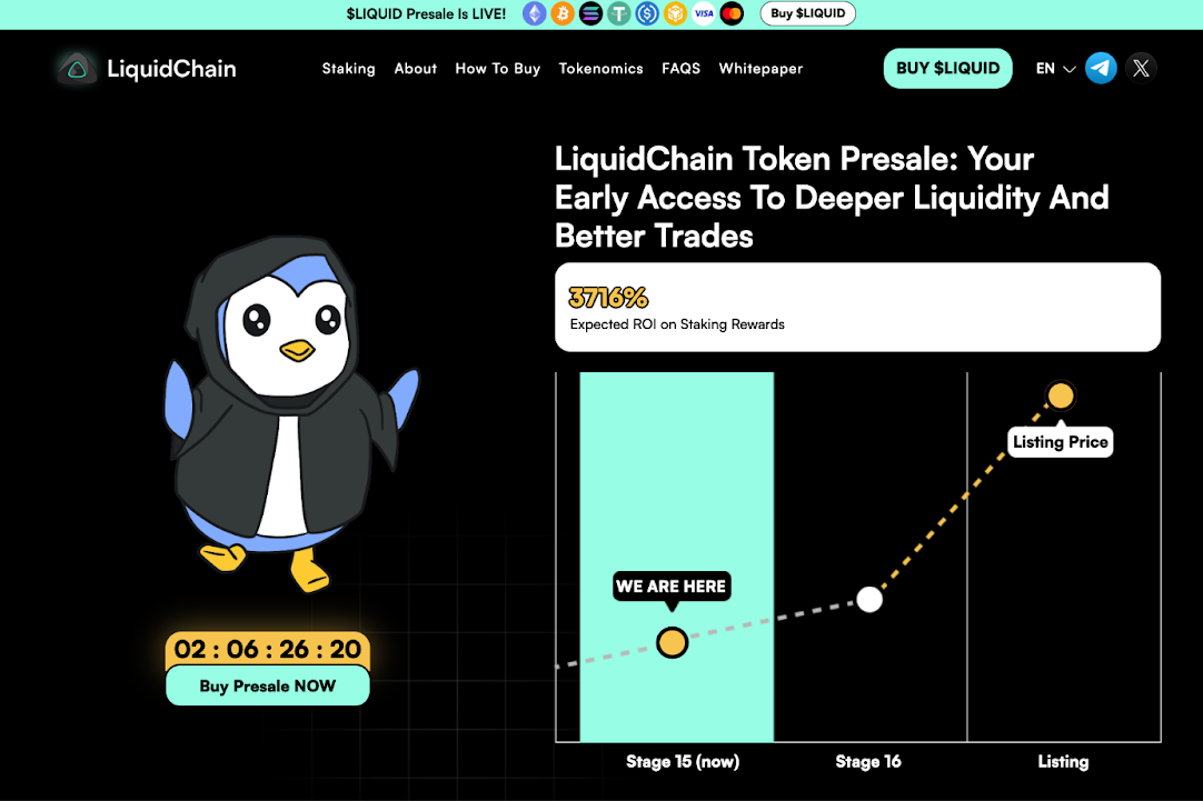 LiquidChain presale staking ROI gains