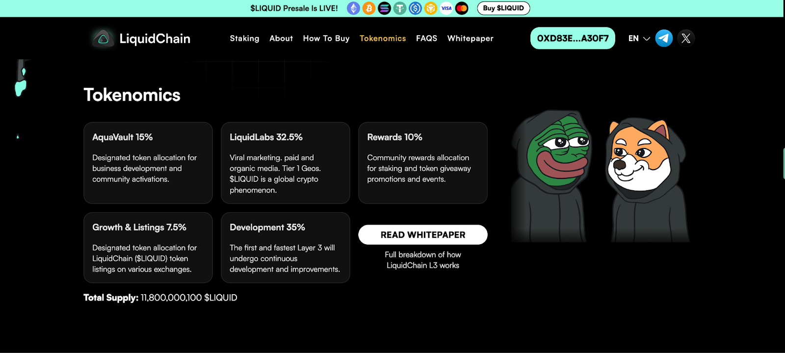 LiquidChain tokenomics