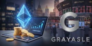 Grayscale Ethereum ETF staking rewards payout and Ethereum market cap surpassing Netflix in global asset rankings.