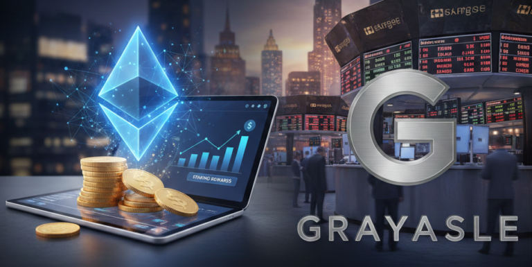 Grayscale Ethereum ETF staking rewards payout and Ethereum market cap surpassing Netflix in global asset rankings.