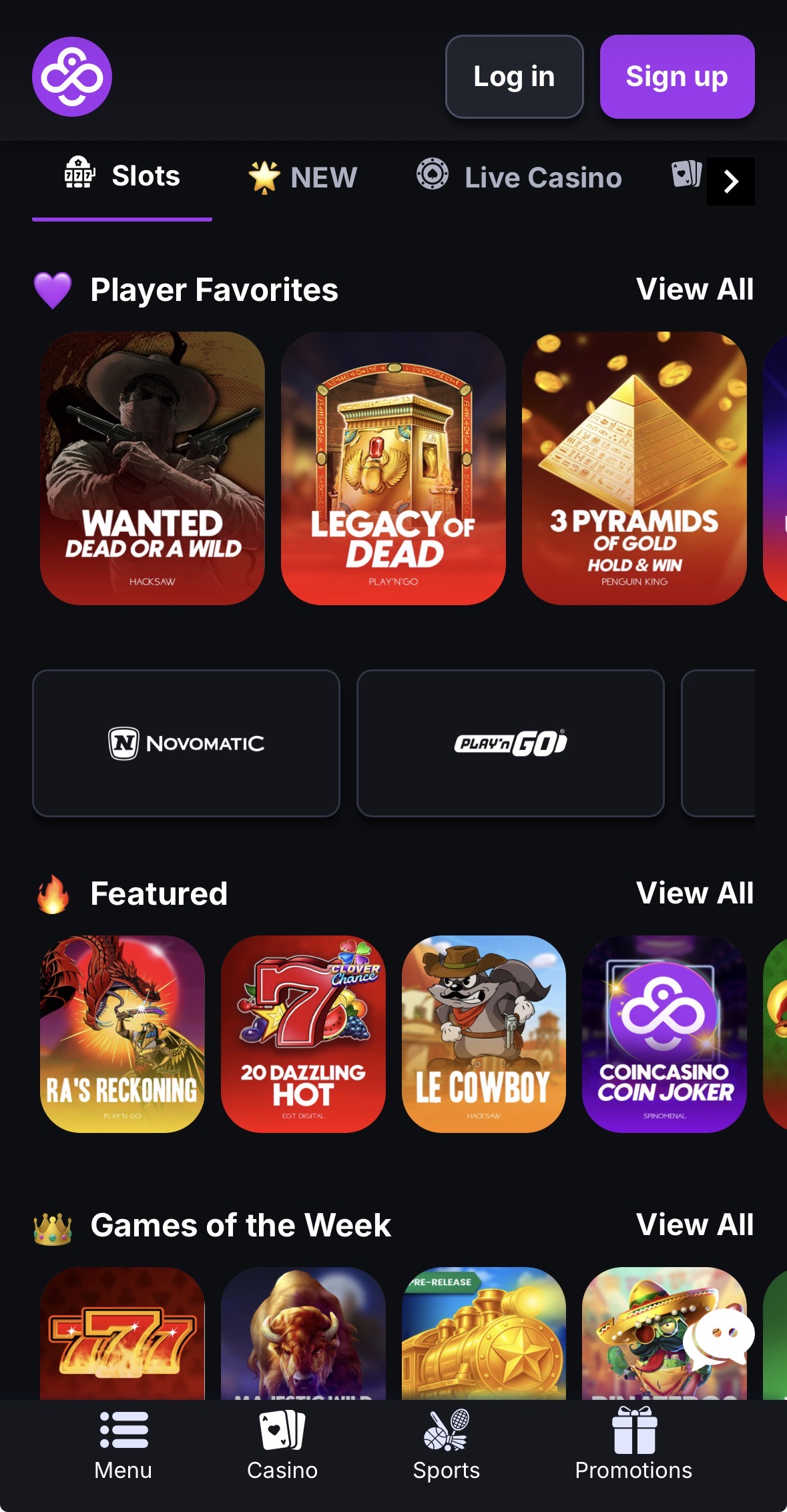 coincasino games