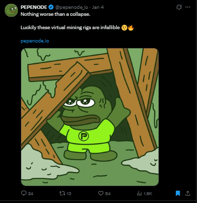 Pepenode tweet