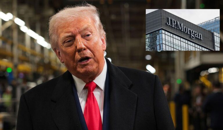 President Donald Trump says he plans to sue JPMorgan Chase, alleging the bank engaged in “debanking” by cutting off services tied to him