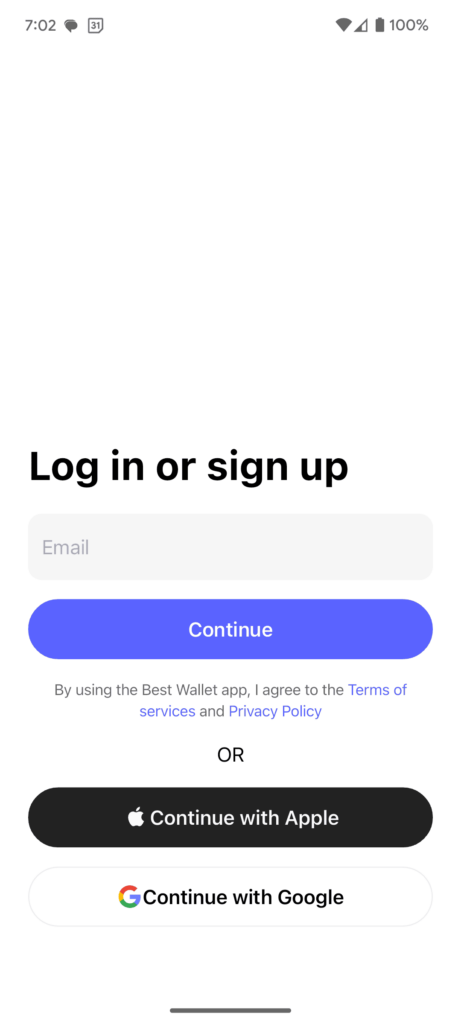 Create a Best Wallet account