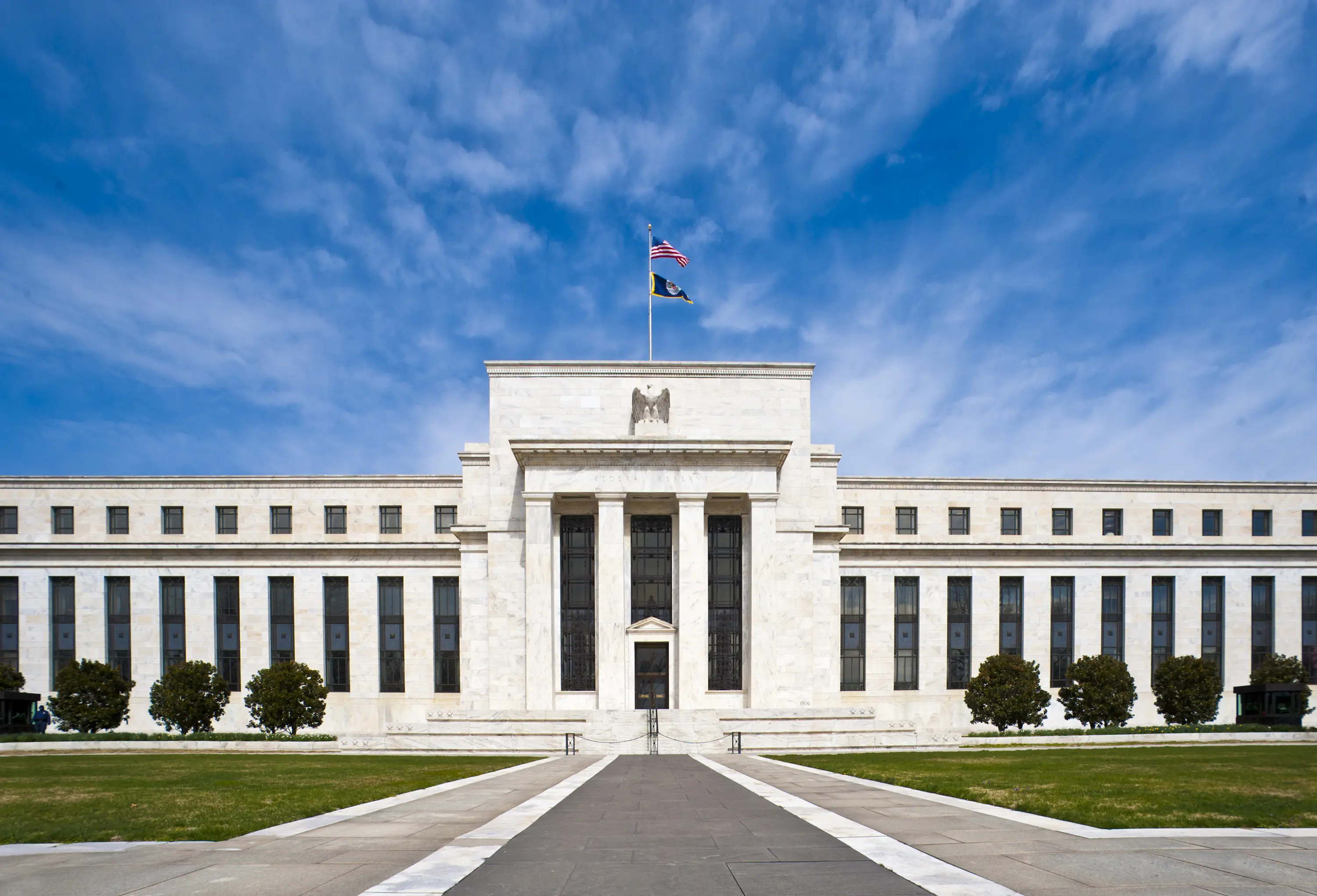 Exterior view of the Marriner S. Eccles Federal Reserve Board building.