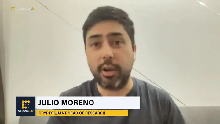 Julio Moreno, Head of Research at CryptoQuant, speaking on camera.