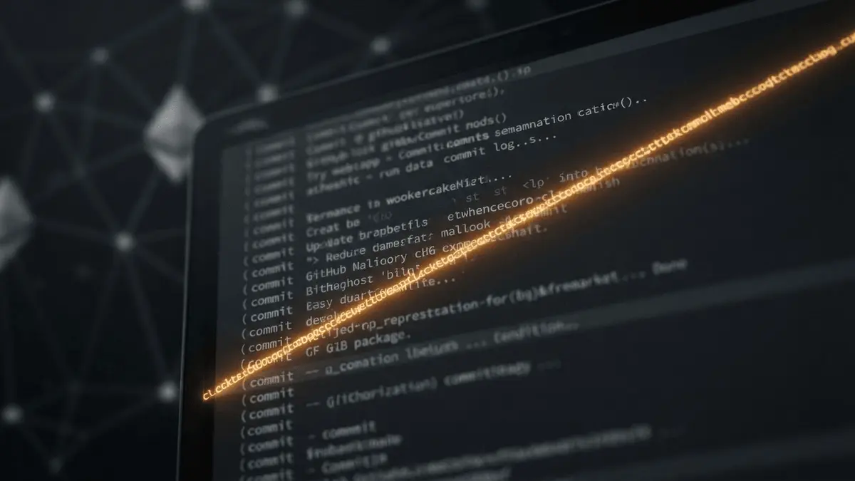 Code breach visualization showing compromised developer access in dark terminal with orange alert line