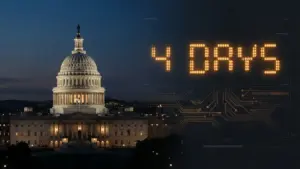 US Capitol building at dusk with digital countdown timer overlay representing Senate legislative deadline