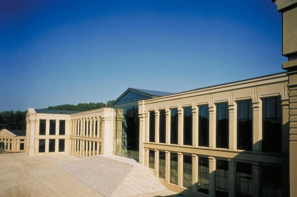 Exterior view of the SWIFT banking headquarters building featuring modern architecture.