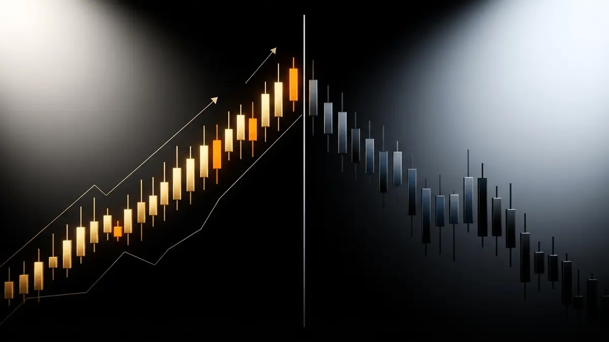 Bitcoin price chart split visualization showing bullish $75K target versus bearish $60K support floor risk