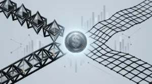RLUSD stablecoin represented across Ethereum and the XRP Ledger in an institutional digital finance setting