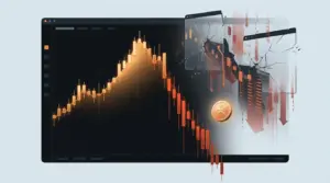 XRP-inspired cryptocurrency chart plunging amid leveraged trading liquidations