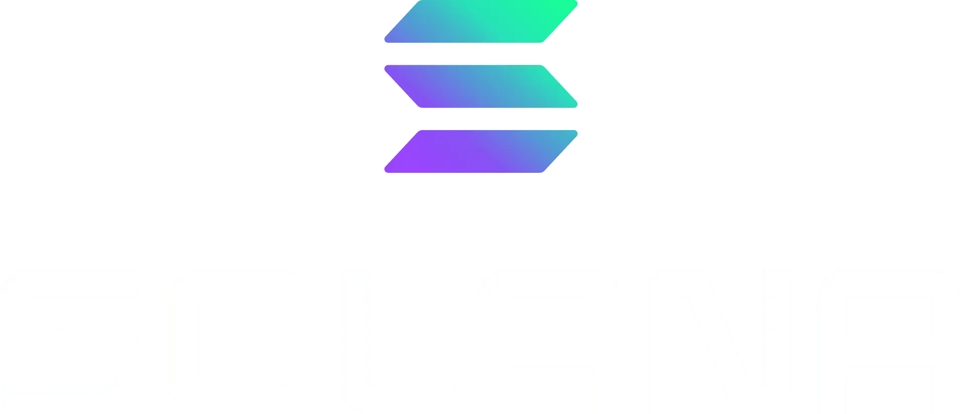 The Solana cryptocurrency logo featuring a stylized gradient symbol and the word SOLANA in white bold text.