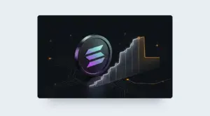 Abstract Solana token and lower supply curve representing the approved faster disinflation rollout