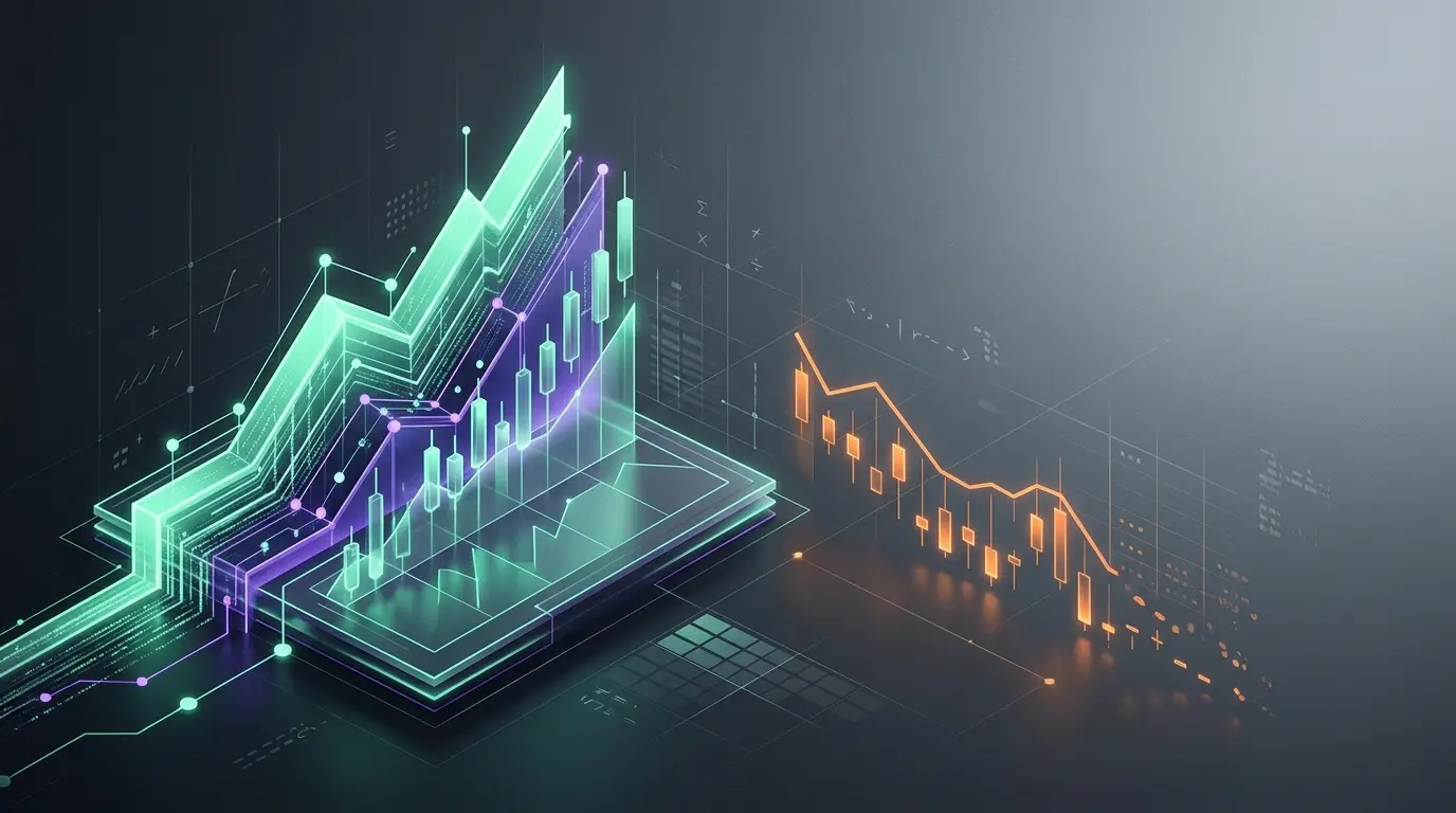 Abstract Solana tokenized-asset trading surge contrasted with falling network revenue