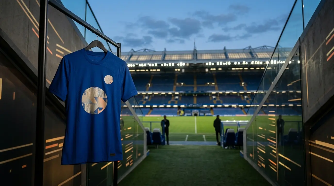 Chelsea football shirt and Stamford Bridge stadium represent the club’s USDC sponsorship deal.