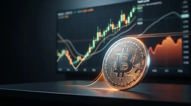 Bitcoin rebounds against a dark macroeconomic trading backdrop with orange market accents