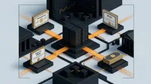 Institutional blockchain infrastructure connecting tokenized financial assets through a market-data hub