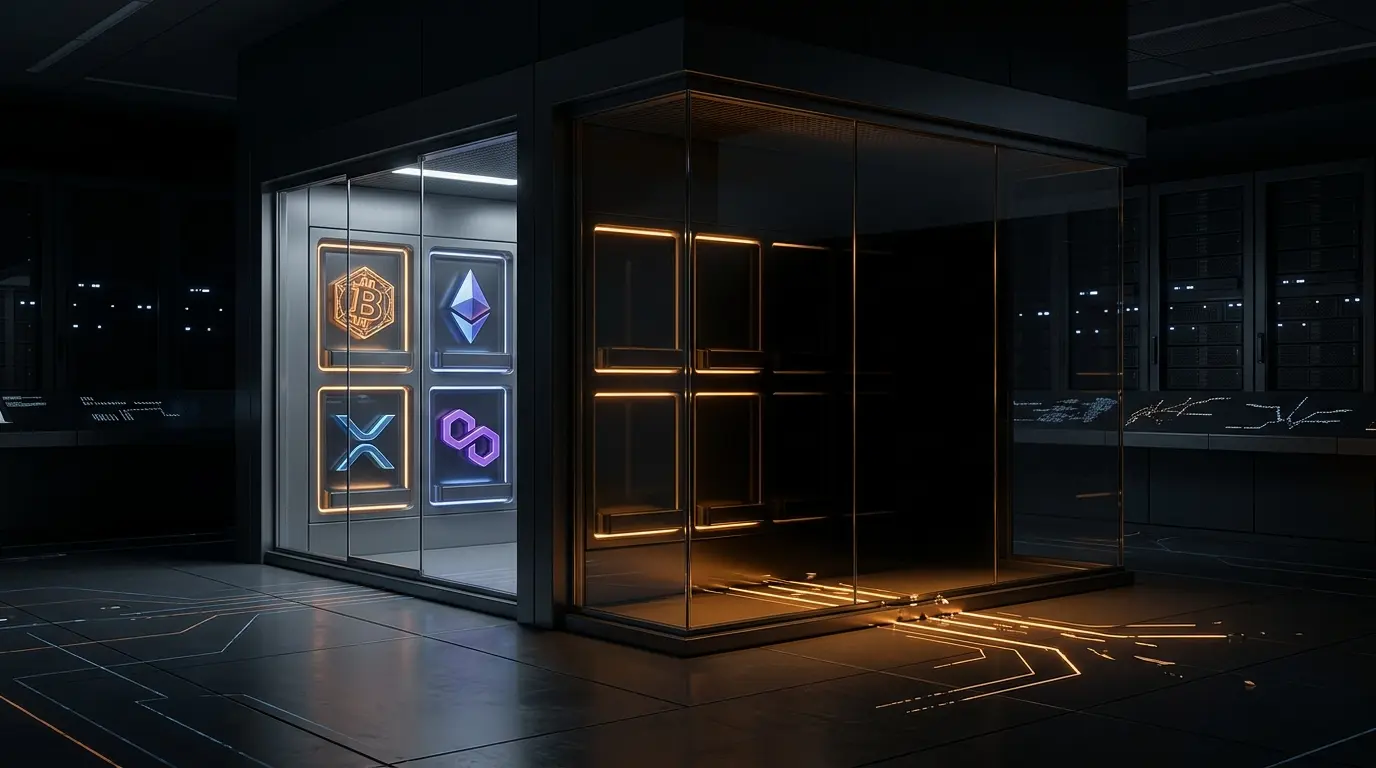 Digital asset custody vault showing a visible reserve gap after an exchange withdrawal halt