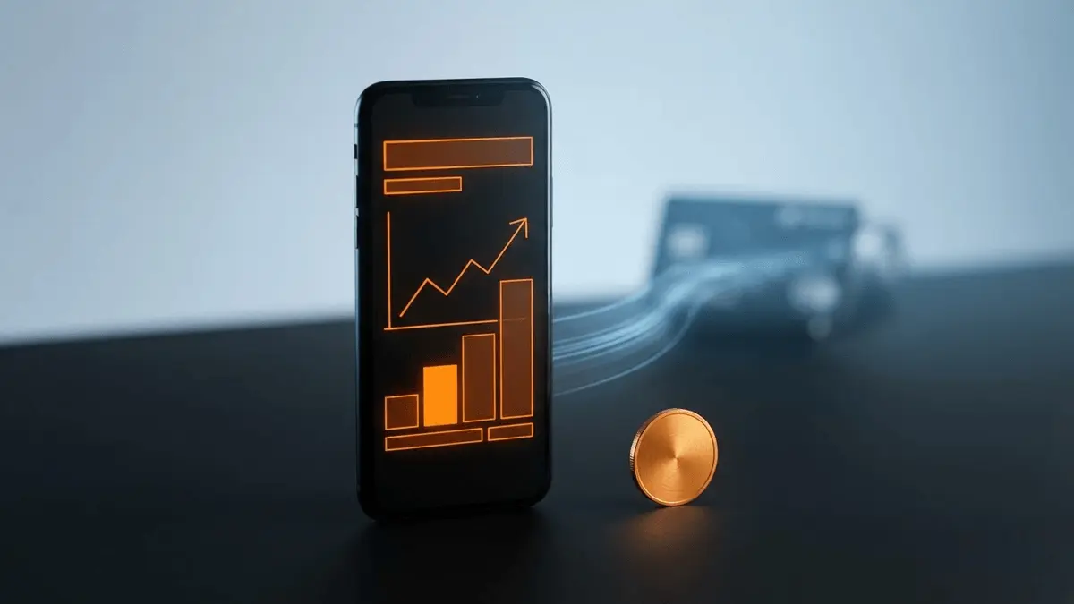 Abstract crypto payment dashboard and gold token representing the Remittix presale and PayFi launch