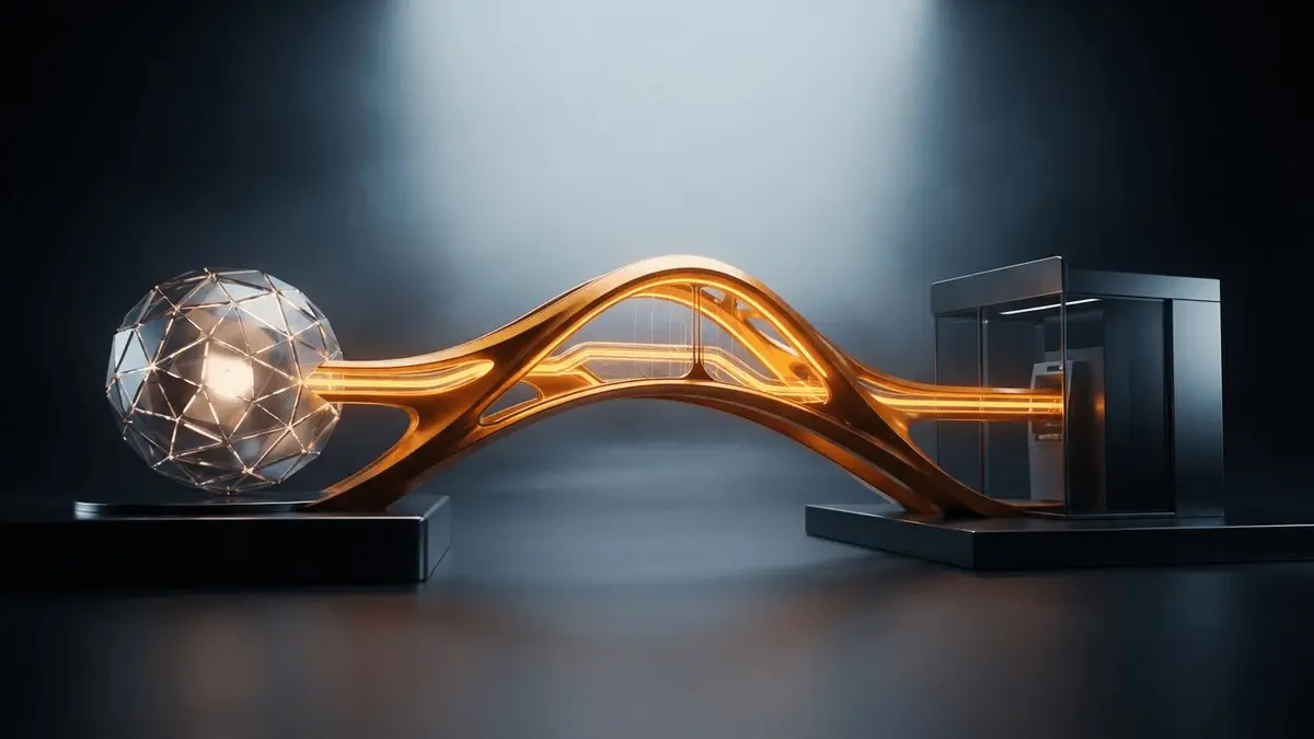 Gold digital bridge symbolizing Remittix’s $32 million milestone and planned crypto-to-fiat launch reveal