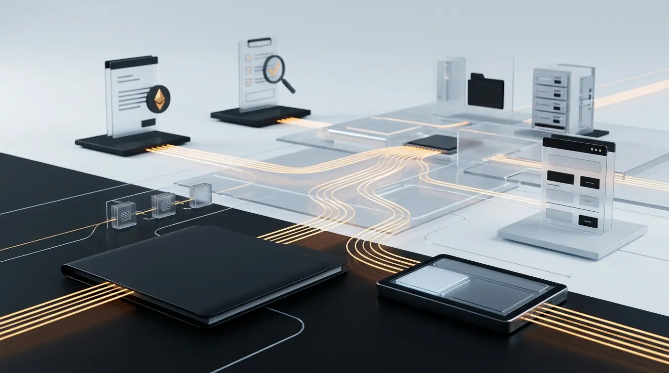 Abstract blockchain securities ledger and secure transfer-agent infrastructure with orange regulatory data lines