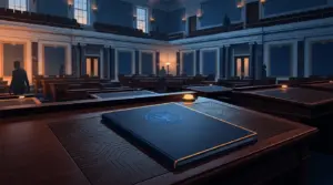 U.S. Senate chamber and legislative documents symbolizing the revised CLARITY Act procedural vote